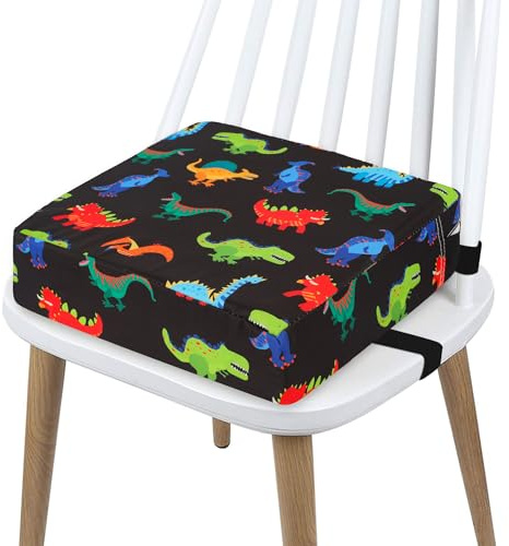 Gimars Sitzerhöhung Stuhl Kind Tragbar Cartoon Kindersitzerhöhung Flexible Waschbar Abnehmbar Sitzkissen Kind Sitzerhöhung Kinder mit 2 Sicherheits Schnalle Rutschfeste Kinder Boostersitz für Picknick