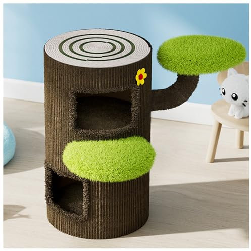 bacedifo Vertical Tree Hole 2/3 Tier Rascador para Gatos Engrosada Flor en Forma de Cama de Gato Engrosada Rascador Espaciosa Casa de Gato Adecuado para El Hogar Multi-Gato