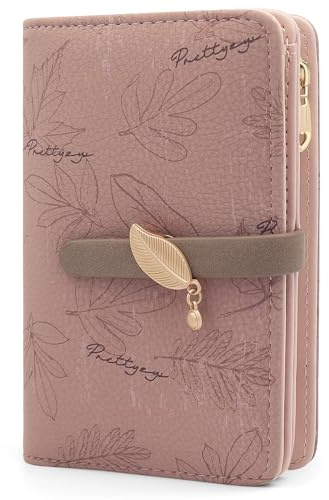 YERUUE Portefeuille Femme Petit en Cuir PU Porte Monnaie Femme, Porte Feuilles pour Femmes Court avec Porte-Monnaie Zippé et Portefeuilles Pochette (Rose)