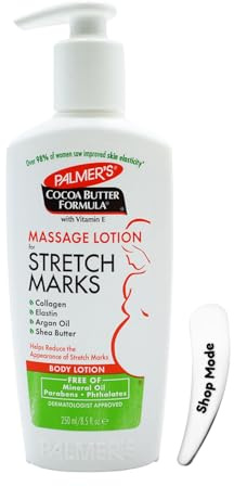 Palmer’s Cocoa Butter Formula with Vitamin E, 250ml – Cocoa Butter Stretch Mark & Scar Removal Cream and Body Moisturiser for Dry Skin, with Cosmetic Spatula for Mess-Free Application.