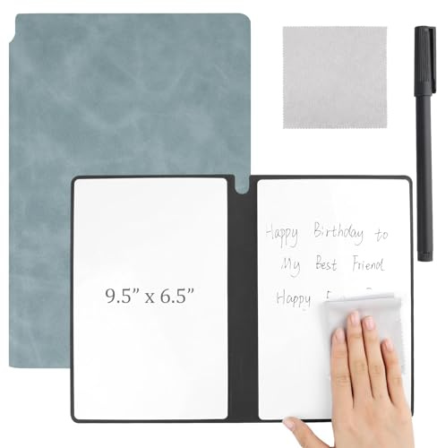 Nexlynk A5 mini whiteboard, liten whiteboard, 17 x 24 cm torr avtorkbar planeringstavla bärbar skrivtavla med penna och trasa för kontor, arbetsrum, klassrum och hem (ljus turkos)