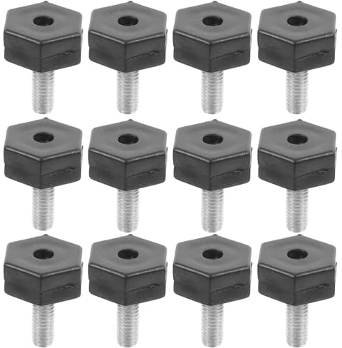 POPETPOP 12pcs Adjustable Furniture Levelers with Heavy Duty Screw-in Legs Anti-skid Floor Protectors for Chairs Desks and Tables Patio Replacement Parts