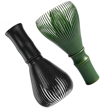 Matcha Whisks, 2-Piece Bamboo Whisk Set for Traditional Matcha Tea Preparation, Handcrafted Chasen Design with Durable Construction