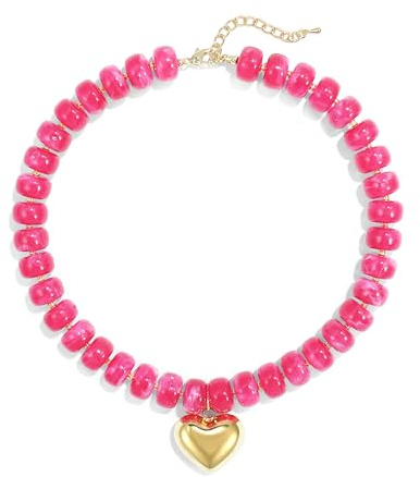 Elegance 11 designs Chunky Perlen Halskette für Frauen, bunte Acryl Perle Statement Puff Herz Anhänger Halskette, süße Boho Y2K Choker Halskette für Geschenk Schmuck