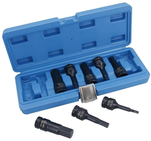 1/2 Drive Allen/hex Key bit Impact Socket Set H5 - H19 Metric Deep