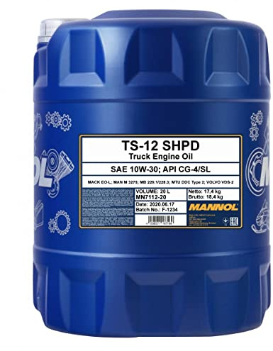 MANNOL 1 x 20L SHPD TS-12 10W-30 CG-4 / LKW Busse Motoroel 228.3/229.1 VDs-2