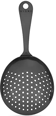 Viski Colador Julep Negro Gunmetal 5780, acero inoxidable 304, galvanoplastia pulido de alto brillo
