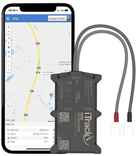 iTrack FS100 GPS Tracker - Real Time Vehicle Tracker Device - Van, Motorcycle, Caravan, Motorhome, Tractor, Coach, Bike & Car Tracker - Pay As You Go, 12-24V Self Install Including SIM & Data
