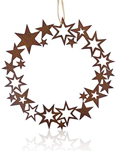 Kranz Sterne Rostoptik edel Türhänger Fensterdeko D=23 cm