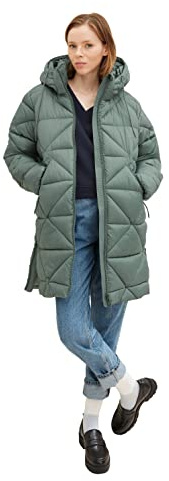 TOM TAILOR Denim Damer Vinterkappa med huva 1032689, 19643 - Green Dust, L