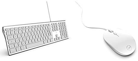 Mobility Lab - Clavier Mac Filaire + 2 Hubs USB Intégré & - ML301884 - Souris Filaire - Blanc