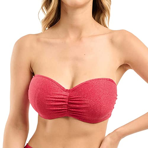 Sans Complexe Bain, Top per Costume A Fascia con Ferretto, Reflet, GCJ Ciliegia, 3C