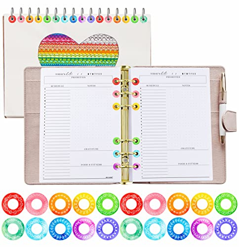 3000 Pack Hole Reinforcement Stickers, 10 Watercolor Designs Paper Hole Protectors Self-adhesive Hole Punch Reinforcement Circle Labels for Loose-Leaf Paper Sheets (Outer 0.5”, Inner 0.25”)