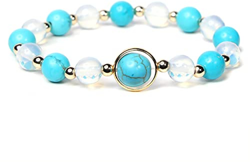 MILAKOO Naturstein Armband Damen heilsteine armband Frauen rosenquarz Armband Opal edelsteine Armreif