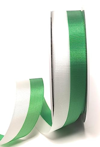 Nationalband 25m x 25mm grün - weiß Vereinsband Ordensband Fanband Dekoband