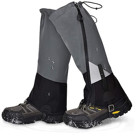Lixada Legging Gaiter Calentadores de piernas para Viajes al Aire Libre Senderismo Esquí Cubierta Impermeable para Zapatos de Invierno Botas Protección para pies para turistas