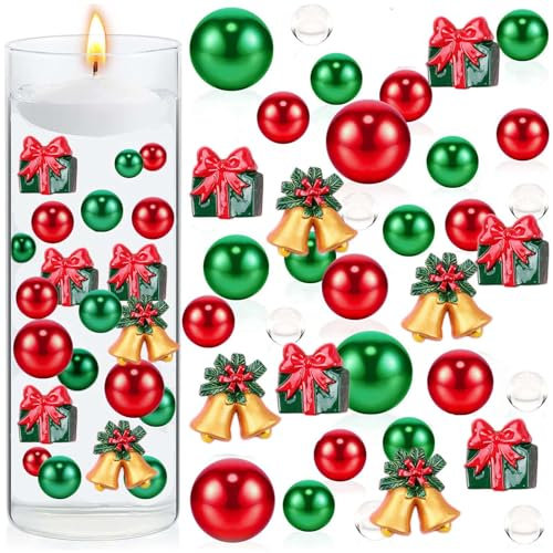 6066 Stück Weihnachtsvasenfüller, Wasserperlen Durchsichtig Weihnachten, Schwebende Weihnachtsvasenfüller, Weihnachtsperle für Vasenfüller, für Vasenfüller Schwimmende Weihnachten Deko