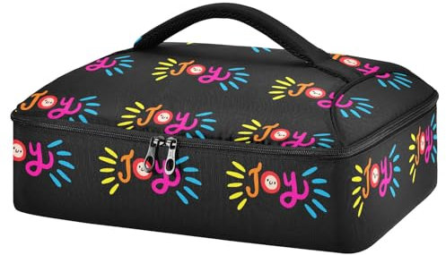 Mnsruu Joy Casseruola per cibi caldi o freddi, borsa termica per casseruole con coperchio, per viaggi, feste, picnic, Joy, Taglia unica