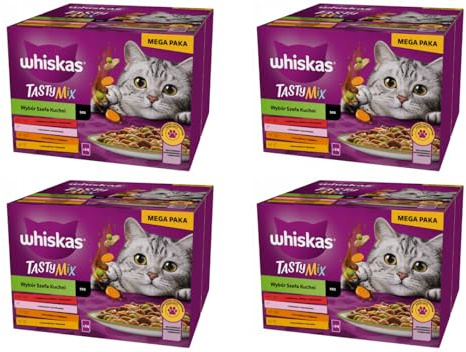 Whiskas Tasty Mix Chef´s Choice Katzenfutter nass in Sauce 96 Portionsbeuteln (4-er Pack)