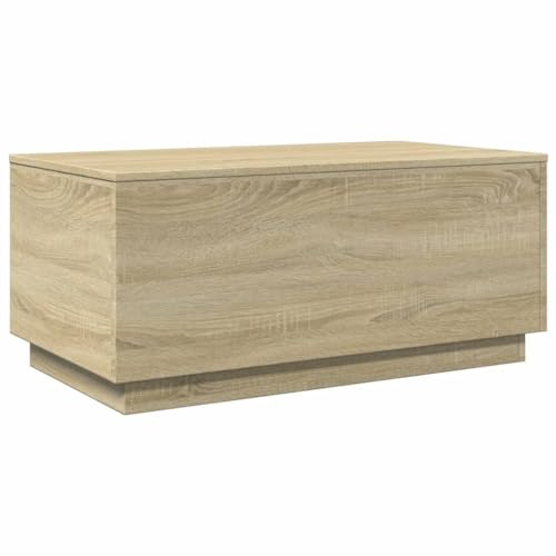 vidaXL Mesa de Centro con Luces LED Roble Sonoma 90x50x40 cm
