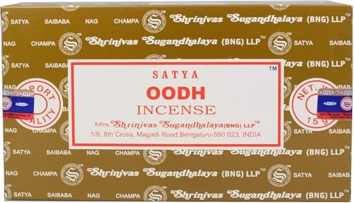 Incienso Satya Oodh - Caja de 12 Paquetes de 15gr. Cada uno