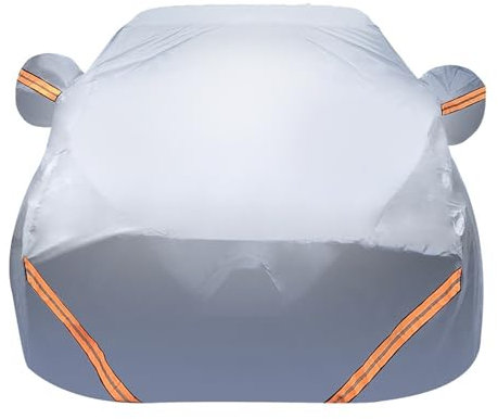 Autoabdeckung Kompatibel für 2021 Tesla Model S Plaid | Draussen Regenfest Schneesicher Volle Garage Kratzfest Verschleißfest Autoplane(Silver)
