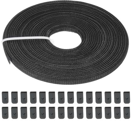 PATIKIL Ossa per Cucire, 10 Iarde 4mm Ampio Poliestere Alto Densità Stecche per Corsetti Corsetto Stecca con 40Pz Cappucci Terminali per Corsetto Abito Sposa Cappello Fai da Te, Nero