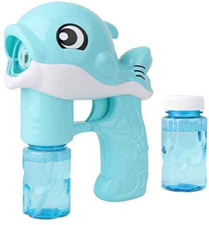 KOMBIUDA Elektrische Bubble Machine Junge Mädchen Spielzeug Automatisch Mit Musik Und Led-licht Interaktives Seifenblasenpistole Geschenk Für Mädchen Und Jungen Batterie Betrieben in Outdoo
