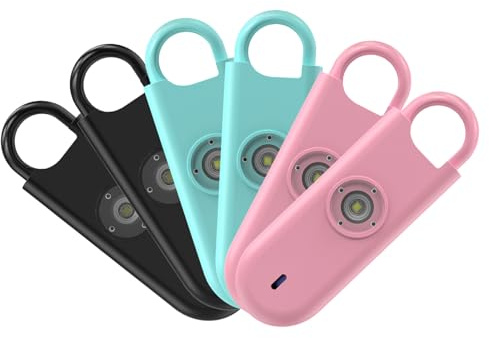 Fauxomor Personal Safety Alarm for Women, 6 Pack 140DB Rape Panic Attack Alarm Keychain Police Approved with Low Battery Notice with Strobe Light, Gift for Kids Elderly College Girls(Pink+Blue+Black)