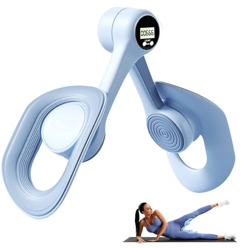 FENGQ Entrenador de Muslos, Entrenador de Suelo Pélvico para Mujeres, Dispositivo de Entrenamiento de Glúteos con Contador Inteligente,Piernas y Muslos para el Hogar, para Mujeres y Hombres - Azul