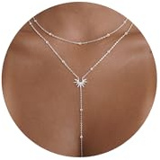 CHESKY Silver Necklace for Women, Layered Y Drop Lariat Necklace