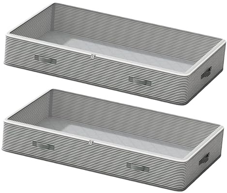 LeeQinersw Contenitore portaoggetti sottoletto, 30 Litri, con Maniglie, Organizer per Armadio, per Coperte, Cuscini, Biancheria da Letto, Maglioni, 2 Pezzi