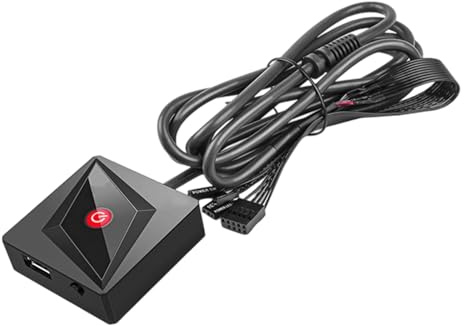 Qsvbeeqj Commutateurs d'alimentation pour ordinateur avec USB 2.0 Expansion PC Bouton d'alimentation PC externe Commutateur de réinitialisation de l'alimentation de bureau efficace