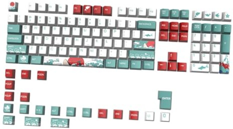 Veemoon 129pcs Coral Sea Theme Pbt Plastic Keycap Set Xda Profile for Mechanical Gaming Keyboards Universal Replacement Keycaps for Enthusiasts
