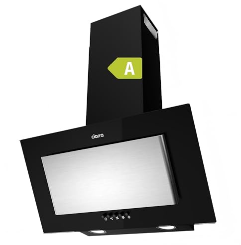 CIARRA Campana Extractora de Pared 60cm Clase A con 3 Velocidades, Salida de Humos y Modo de Recirculación, Luz LED，Campana Extractora Cocina-CBCB6736D