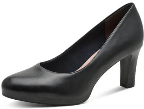 Tamaris Décolleté da donna con tacco a blocco in pelle blu 37 EU