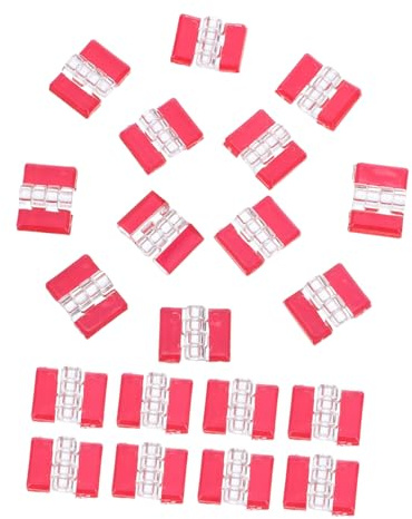 Lurrose 20pcs Clear Acrylic Self-Adhesive Cabinet Hinges with Double-Sided Tape for Kitchen Cupboard Refrigerator Freezer Door Position Repair Small Transparent Hinges for Easy Screwless