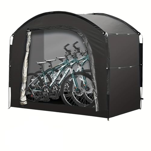 QSTGX Bicycle Storage Tent Bike Shed With Floor Motorcycle Shelter for Bicycles, Lawn Mower, Garden Tools(A,200x80x165CM)