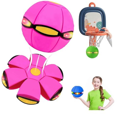 Pelota Que rebota para niños, Metaball mágica, interacción Entre Padres e Hijos, Pelotas saltarinas seguras y duraderas para niños y Mascotas, Juego en Interiores y Exteriores Pink