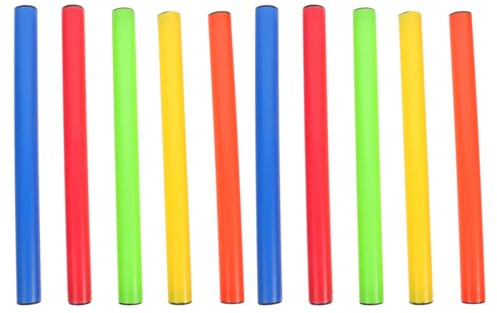 Alipis Lot de 10 Bâtons de Relais en Plastique Antidérapants, Taille Standard, Couleurs Lumineuses, pour Course de Relais Scolaire et Athlétisme en Plein Air