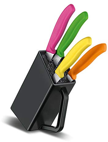 Victorinox Swiss Classic Knife Block for Steak and Pizza Knives, 4-piece Filled, Knife Storage