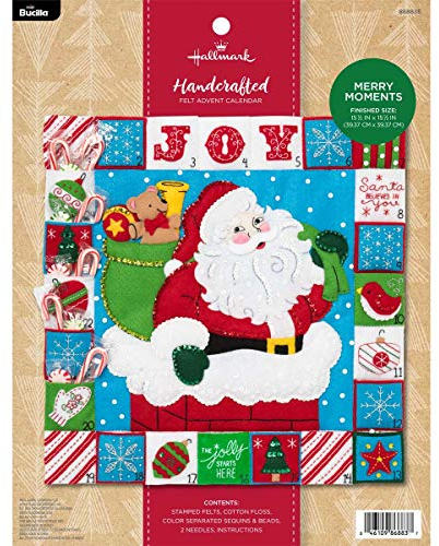 Bucilla 86883 Adventskalender Merry Moments Kit, 39,4 cm Multicolor