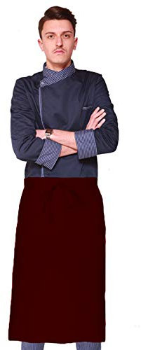 Peter's abiti da lavoro Grembiule lungo Chef cucina-Pizzaiolo,3 colori,COTONE,MADE IN ITALY (NERO)