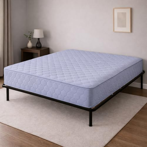 King of Dreams Ensemble Matelas 120x200 + Sommier Démonté + Pieds Offerts Mousse Poli Lattex Indéformable - Déhoussable Housse Lavable - Hauteur 19 cm - Soutien Ferme