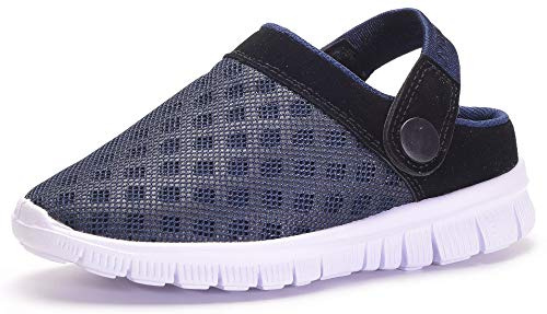 Zoccoli Bambini Scarpe da Giardino Bambina Sandali da Spiaggia Traspirante Clogs Ragazzi Ciabatte Antiscivolo Pantofole Estate,11-Blu Navy,33 EU