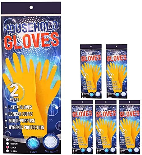 I LOVE FANCY DRESS 12 X PAIRS HOUSEHOLD GLOVES HYGIENIC HAND PROTECTION – DURABLE EVERY DAY USE GLOVES – SMALL