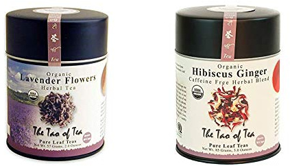 The Tao of Tea Lavender Herbal Tea (2.0 Ounce) and Hibiscus Ginger Tea (3.0 Ounce)