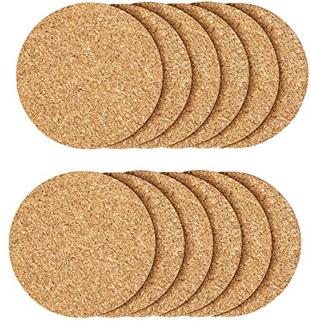 12Pcs Cork Coasters, Coaster for Drinks, Cork Coasters for Coffee Table with Round Edge,Warm Gift for Home Décor.