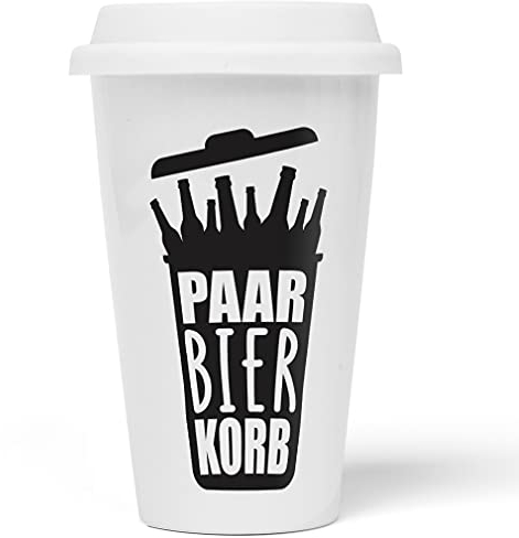 JUNIWORDS To-Go Becher mit Deckel, Paar Bier Korb