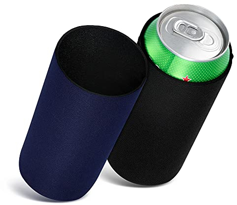 kwmobile 2X 500ml Can Dosenkühler - für Bierdosen und andere Getränkedosen - 7 x 14 cm - Schwarz Dunkelblau